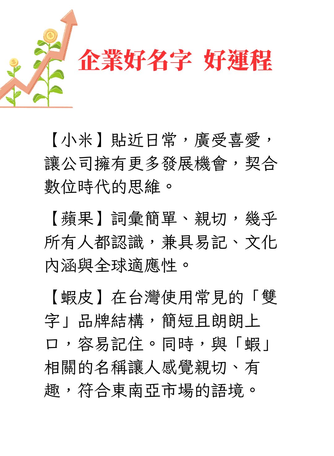 測算後您將知道以下信息